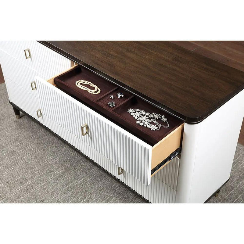 Carena - Dresser With Jewelry Tray - White & Brown by Unique Piece Furniture