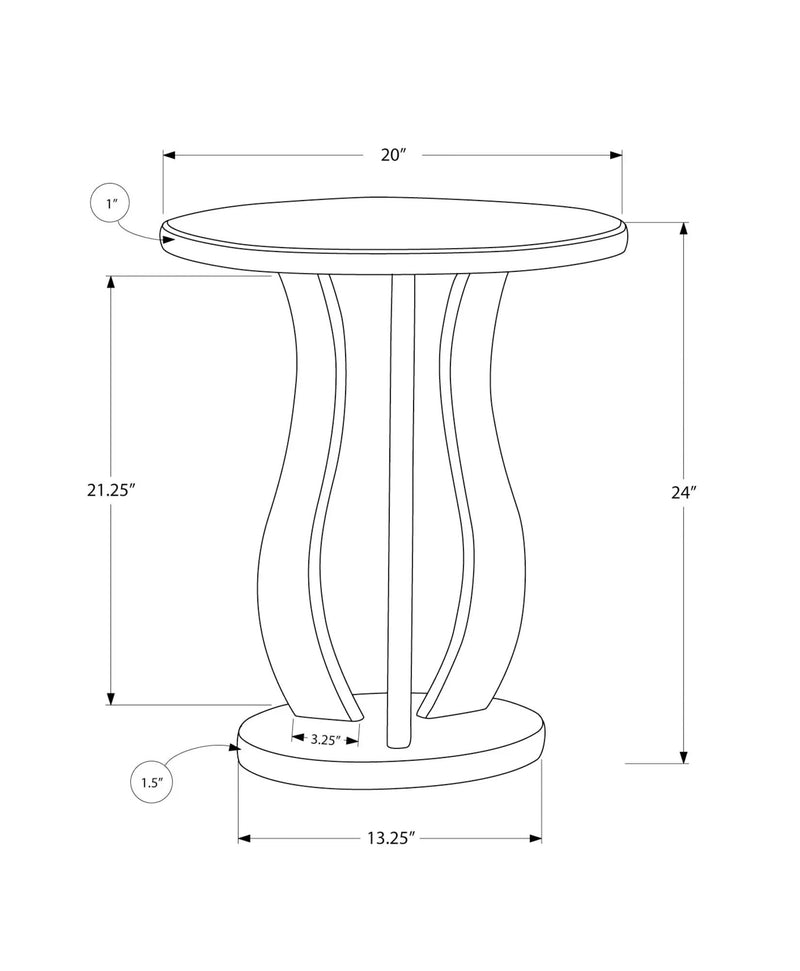 Accent Table, Side Mirror, Transitional - Silver by Unique Piece Furniture