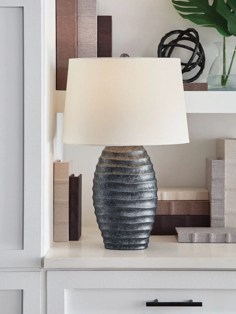 Caronick - Poly Table Lamp (Set of 2) - Antique Silver Finish by Unique Piece Furniture