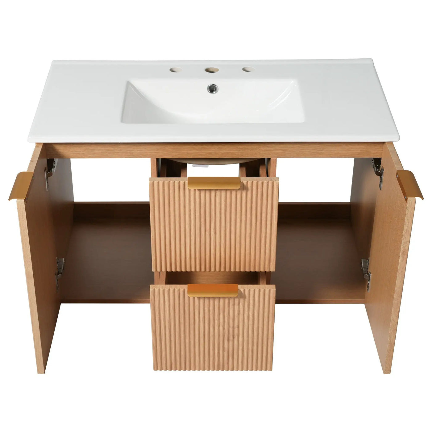Modern Wall Mounted Bathroom Vanity, Soft Close Doors by HouseOfZazla