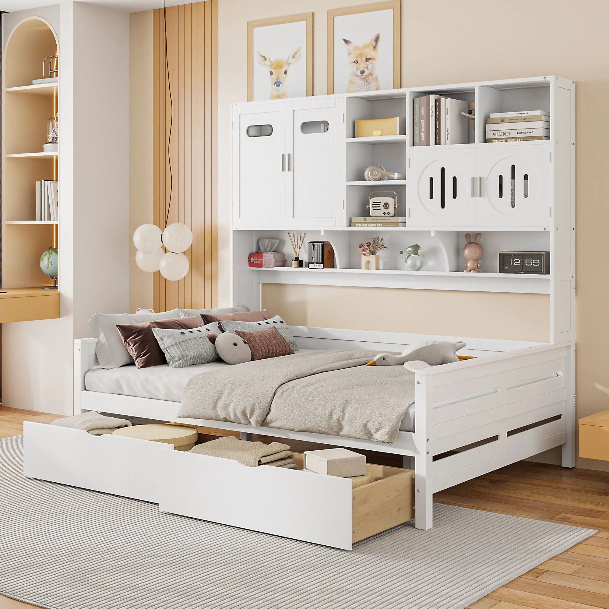 Daybed With All-In-One Cabinet And Shelf by HouseOfZazla