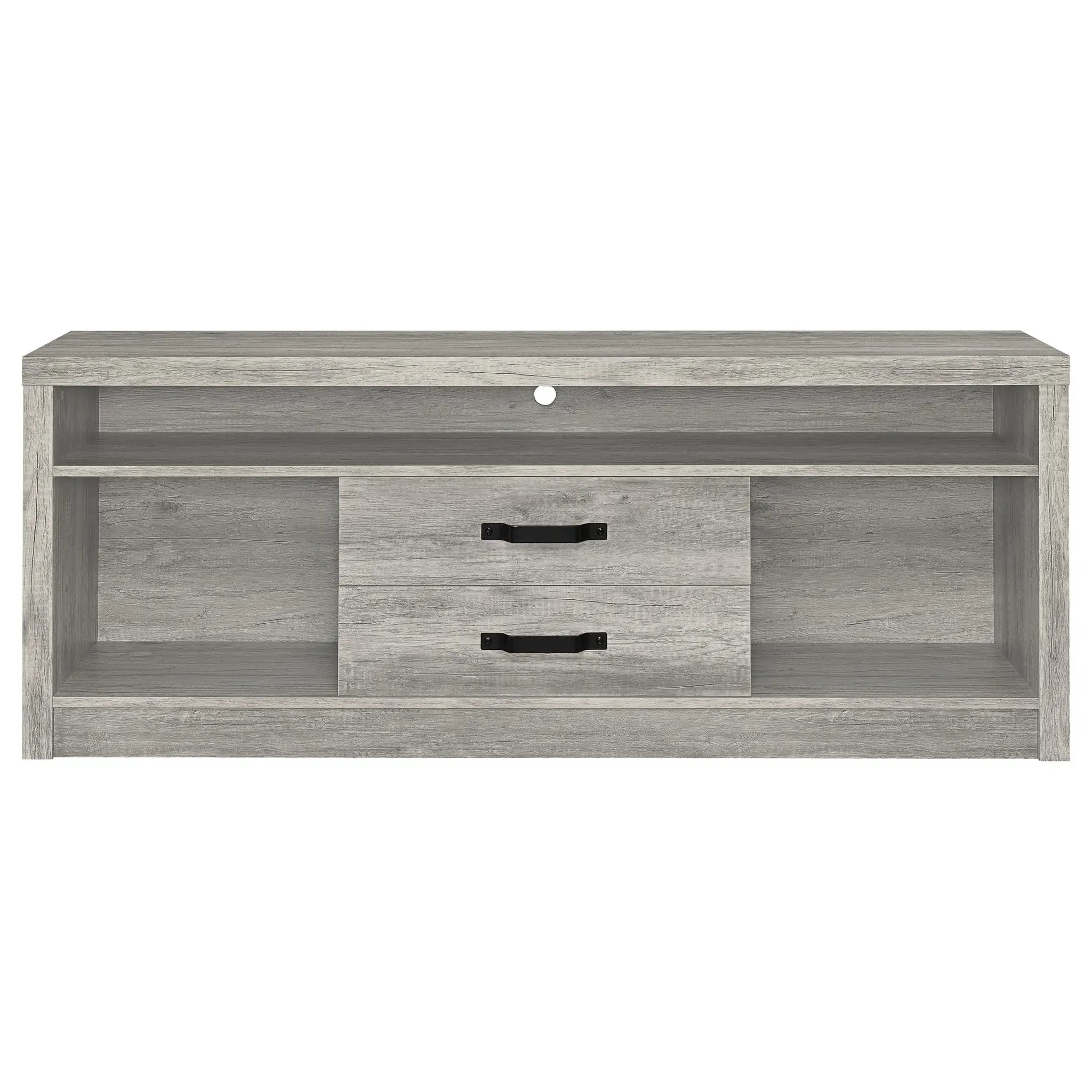 Burke 3-piece 59-inch TV Entertainment Center Grey Driftwood by Unique Piece Furniture