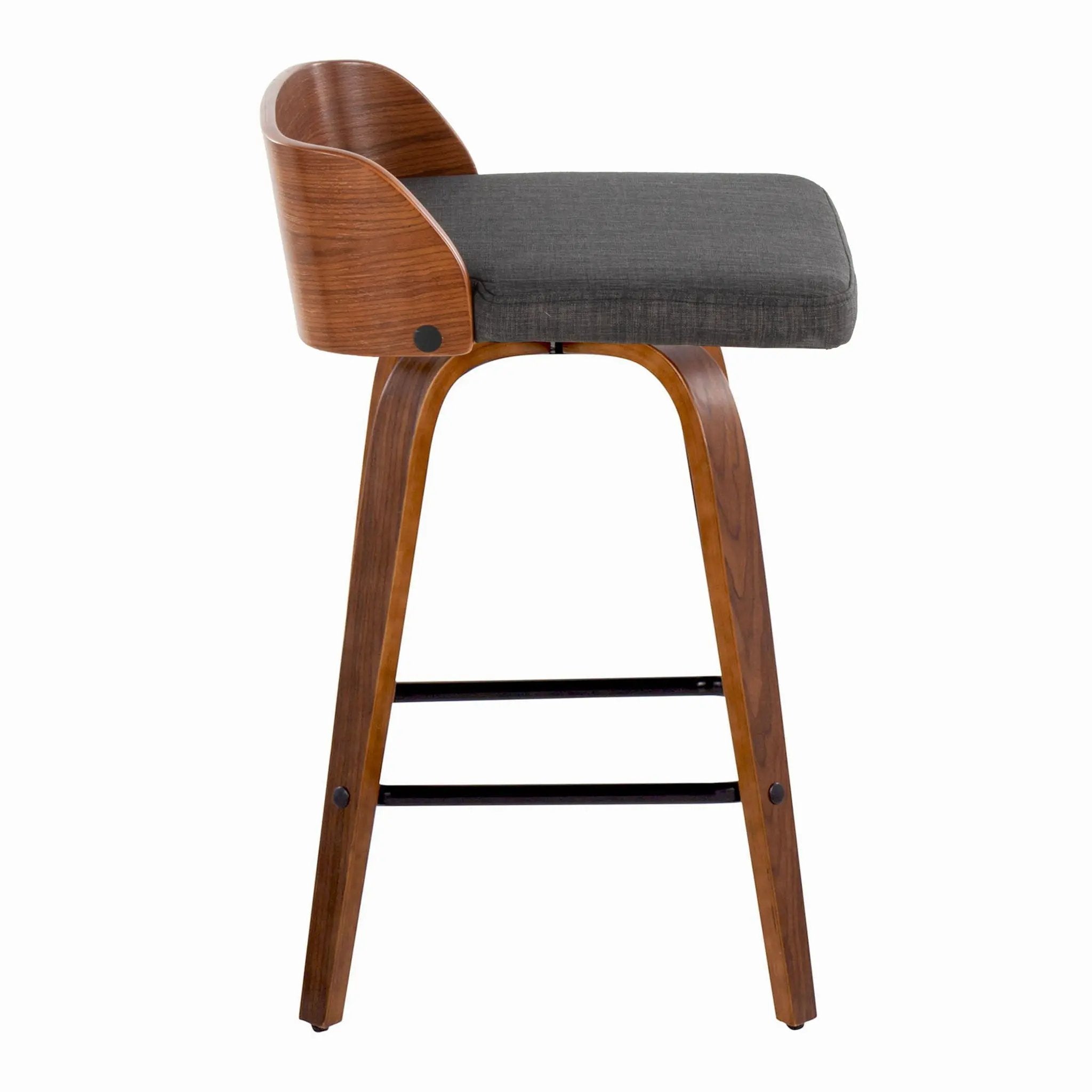 Maya - Mid Century Modern Fixed Height Counter Stool With Swivel And Square Footrest (Set of 2) by Unique Piece Furniture