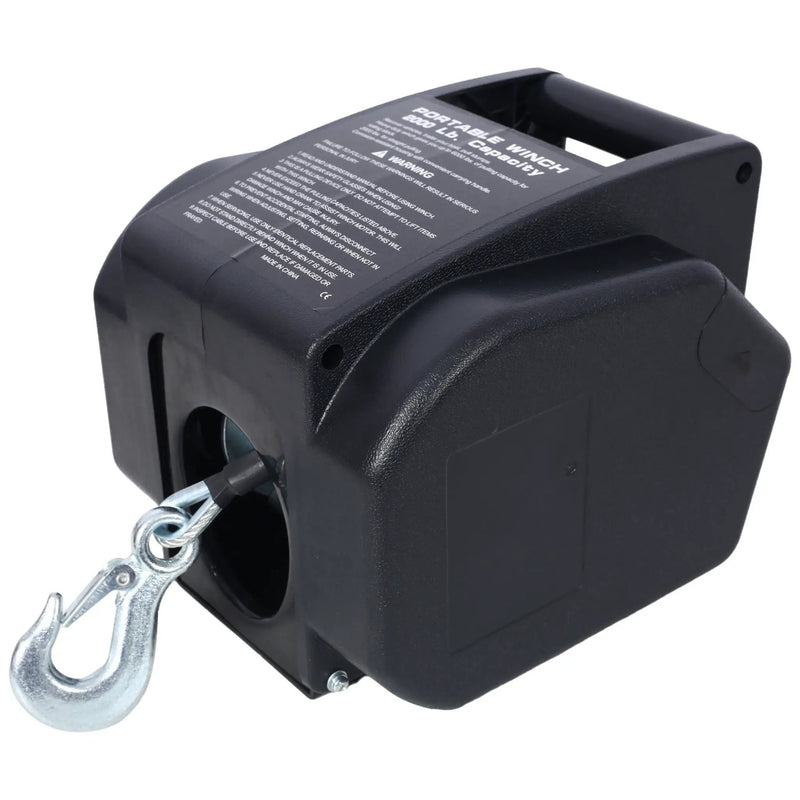 Reversible Electric Trailer Winch For Boats Up To 5000 Lbs With Galvanized Wire Rope And Casing - Black by HouseOfZazla