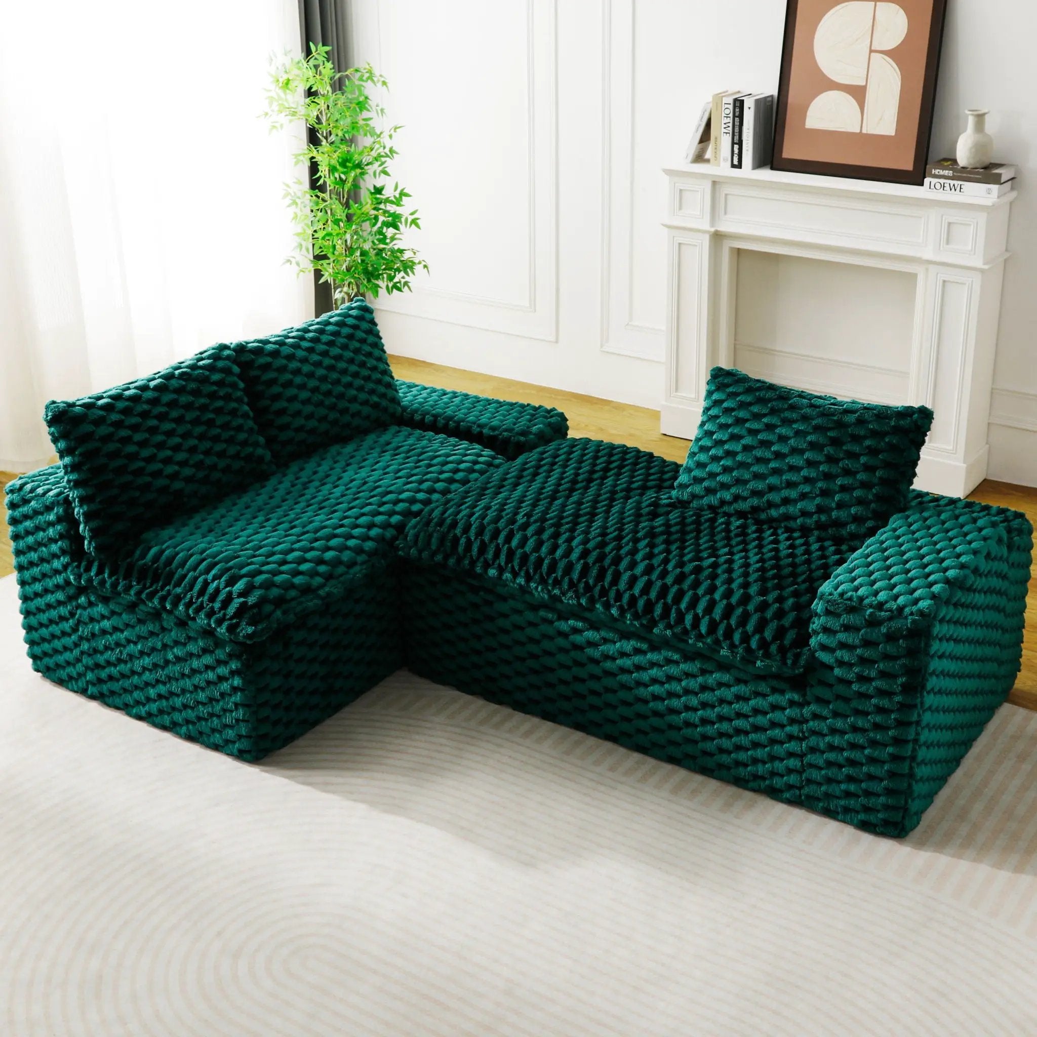 Modular Sofa, Convertible Twin Seat With Chaise Lounge by HouseOfZazla