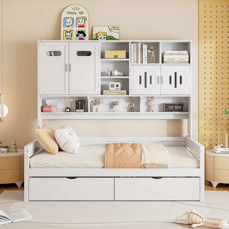 Daybed With All-In-One Cabinet And Shelf by HouseOfZazla