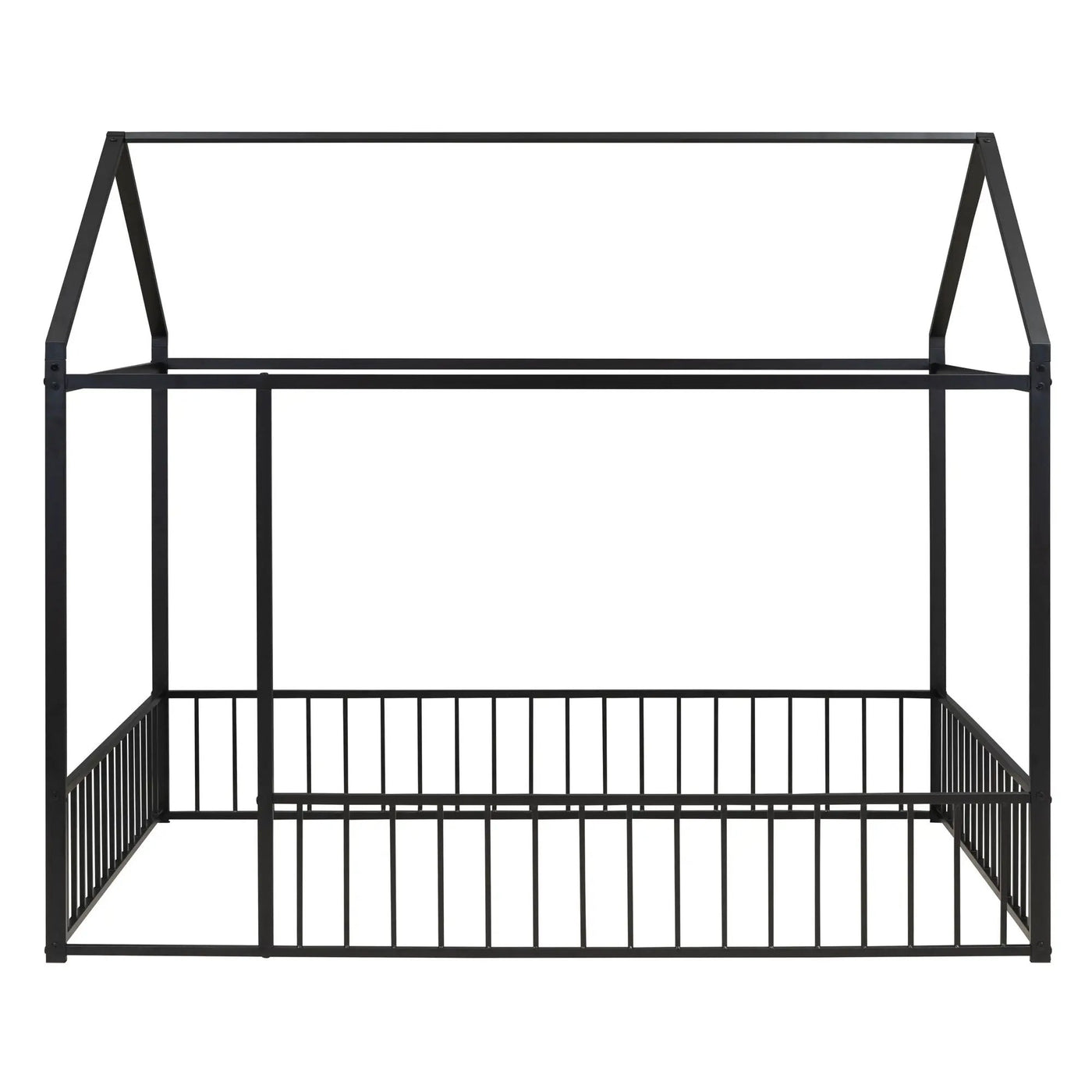 Metal Bed House Bed Frame With Fence by Unique Piece Furniture