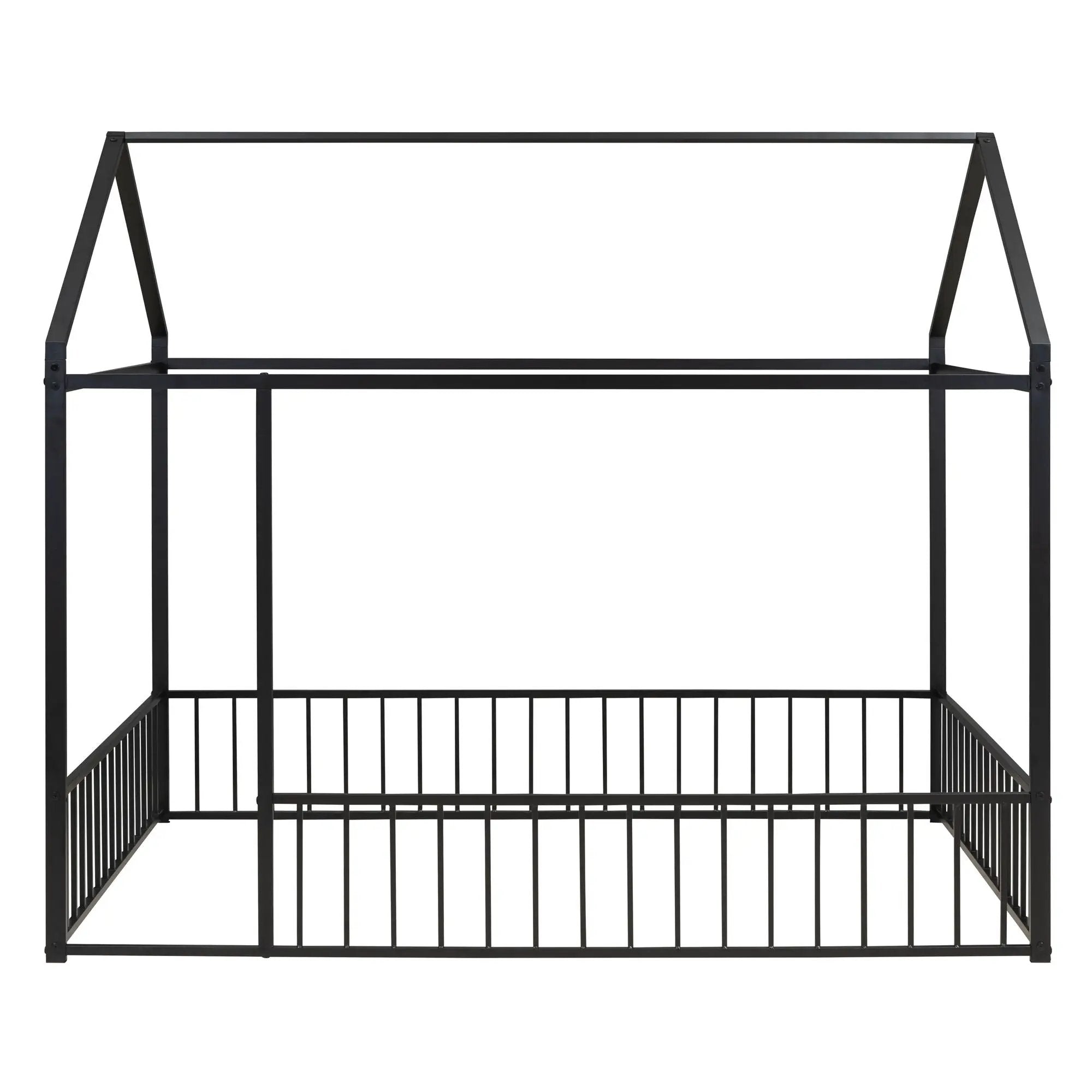 Metal Bed House Bed Frame With Fence by HouseOfZazla