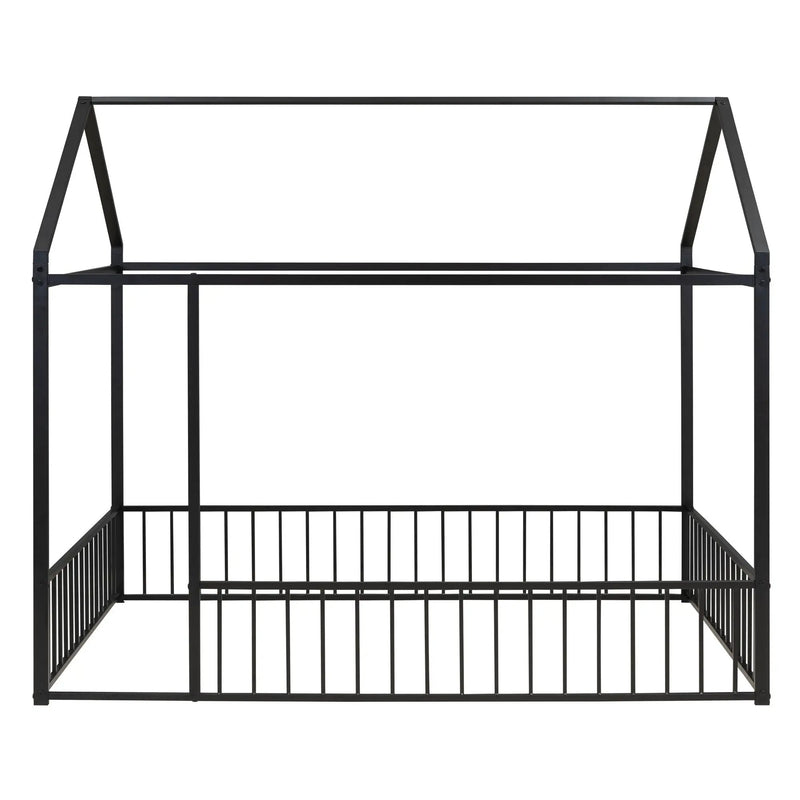 Metal Bed House Bed Frame With Fence by HouseOfZazla