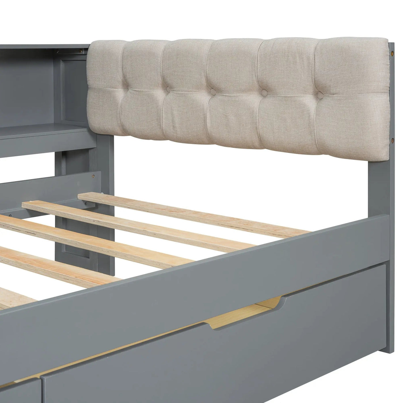 Upholstered Headboard Platform Bed With Storage Shelves, Drawers, Charging Station by Unique Piece Furniture