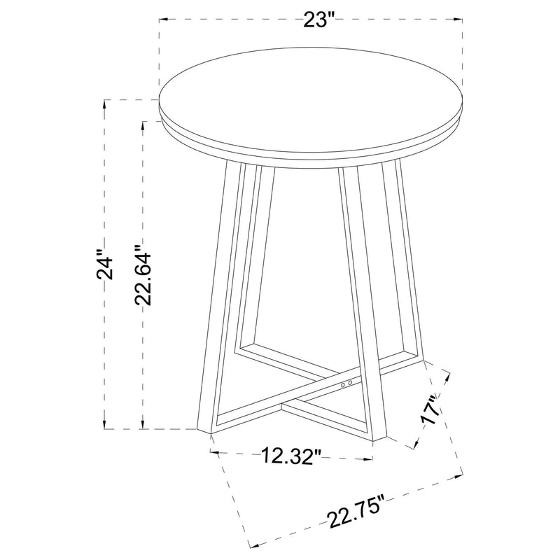 Round End Table With Base, Living Room Furniture - White by HouseOfZazla