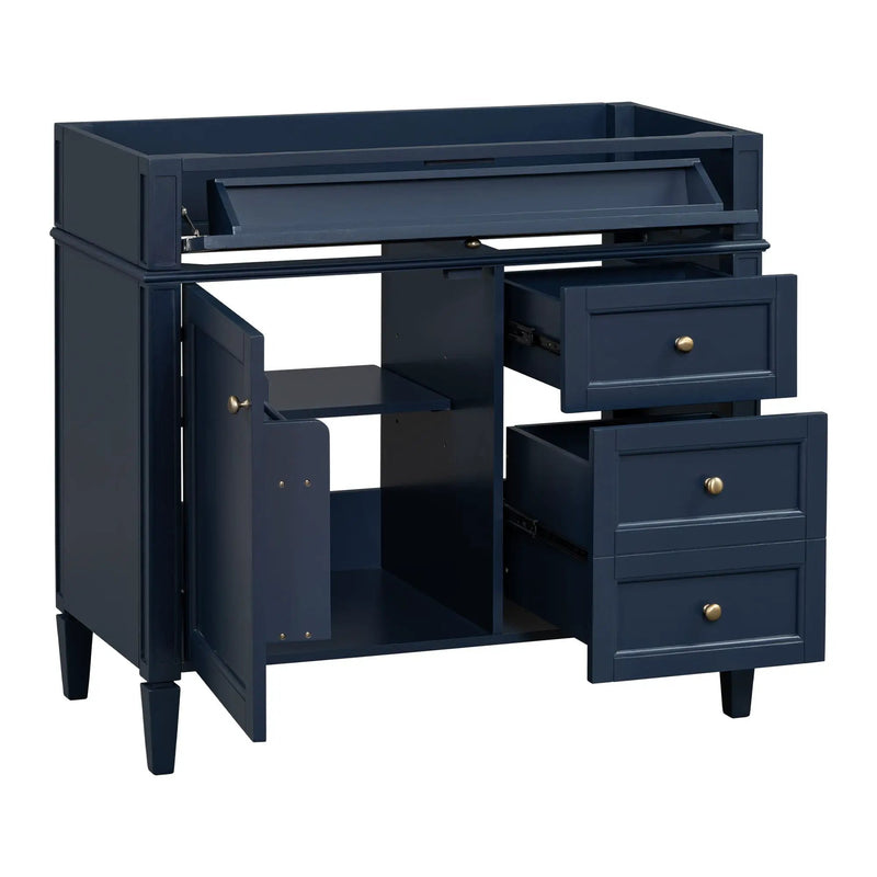Bathroom Vanity With 2 Drawers And Tip-Out Drawer, Storage Cabinet by Unique Piece Furniture