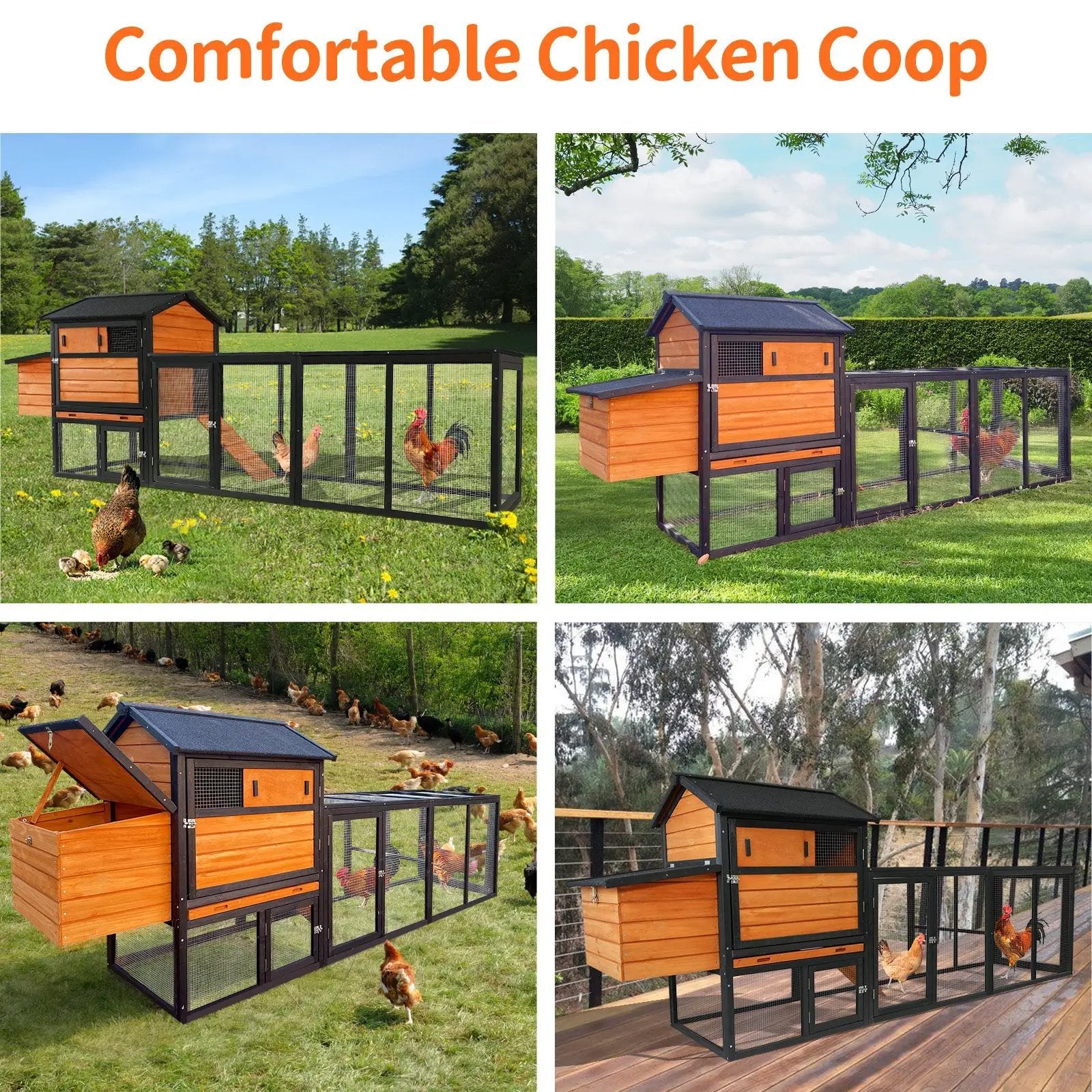 Large Brown and Black Wooden Chicken Coop by HouseOfZazla
