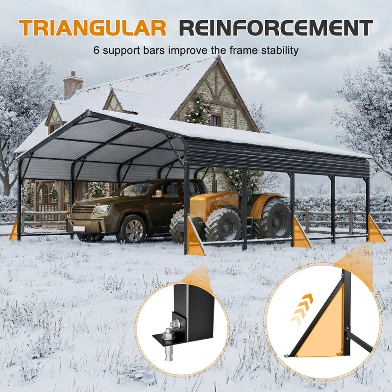 20'x20' Galvanated Steel Carport Canopy by HouseOfZazla