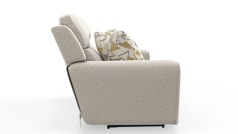 Micah - Power Headrest Power Deep Seat Reclining Console Loveseat - Oatmeal by Unique Piece Furniture