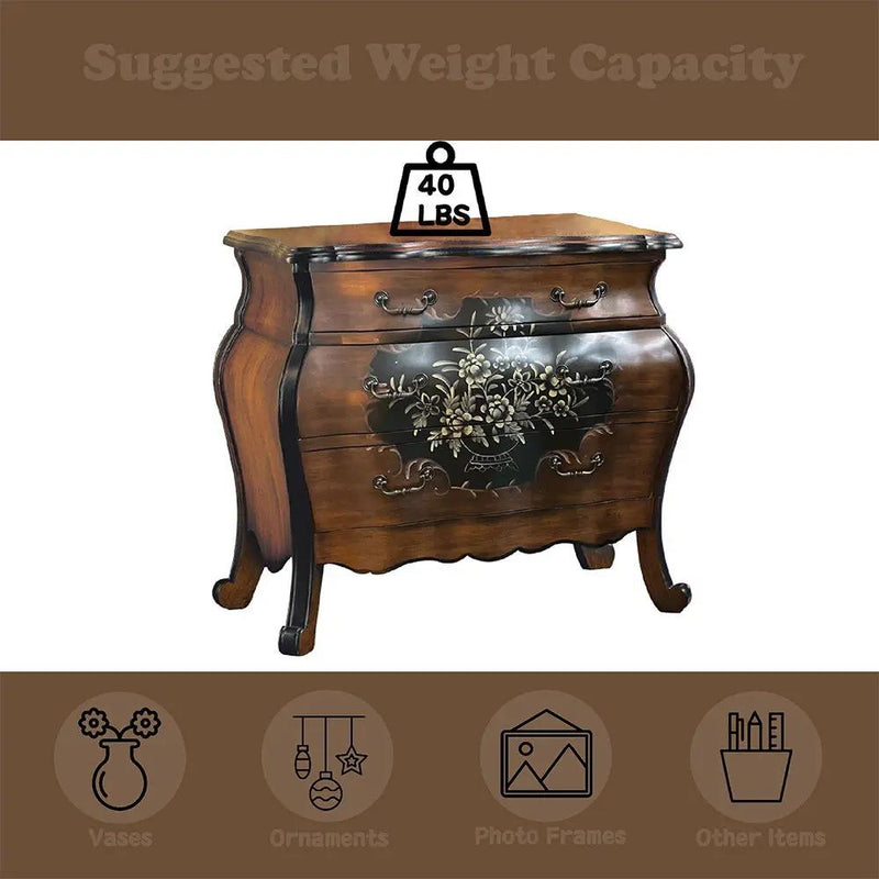 Roma - 37" Chest - Oak & Antique Black by Unique Piece Furniture