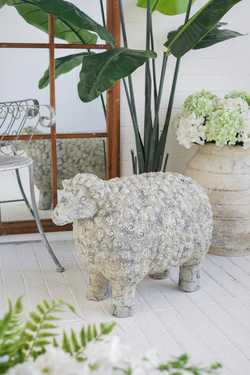 25.5x13x18" Magnesium Sheep Figurine with Weathered Finish by HouseOfZazla
