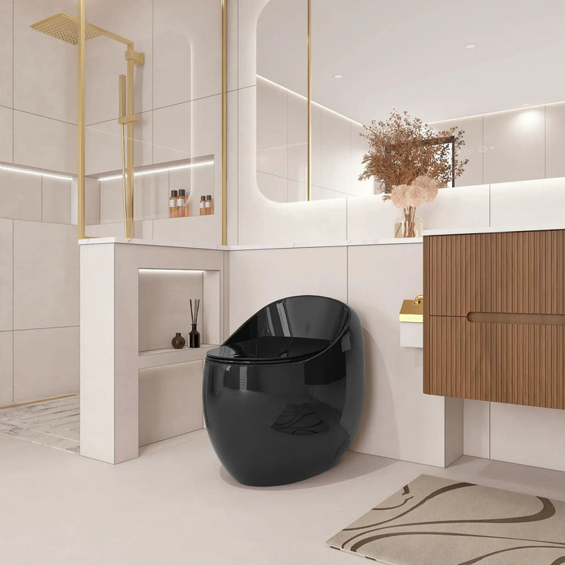 Modern Egg Shape Toilet 1.28 Gpf Single Flush Ceramic by HouseOfZazla