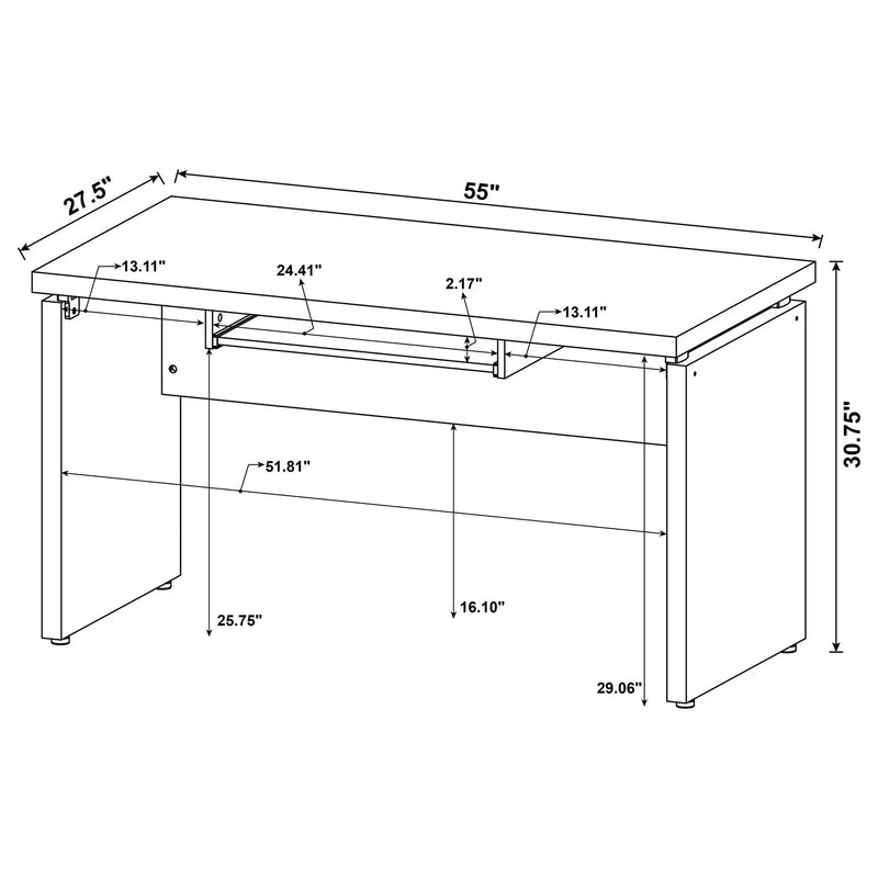 Floating - Top Computer Desk With Pullout Keyboard Shelf - Brown by HouseOfZazla