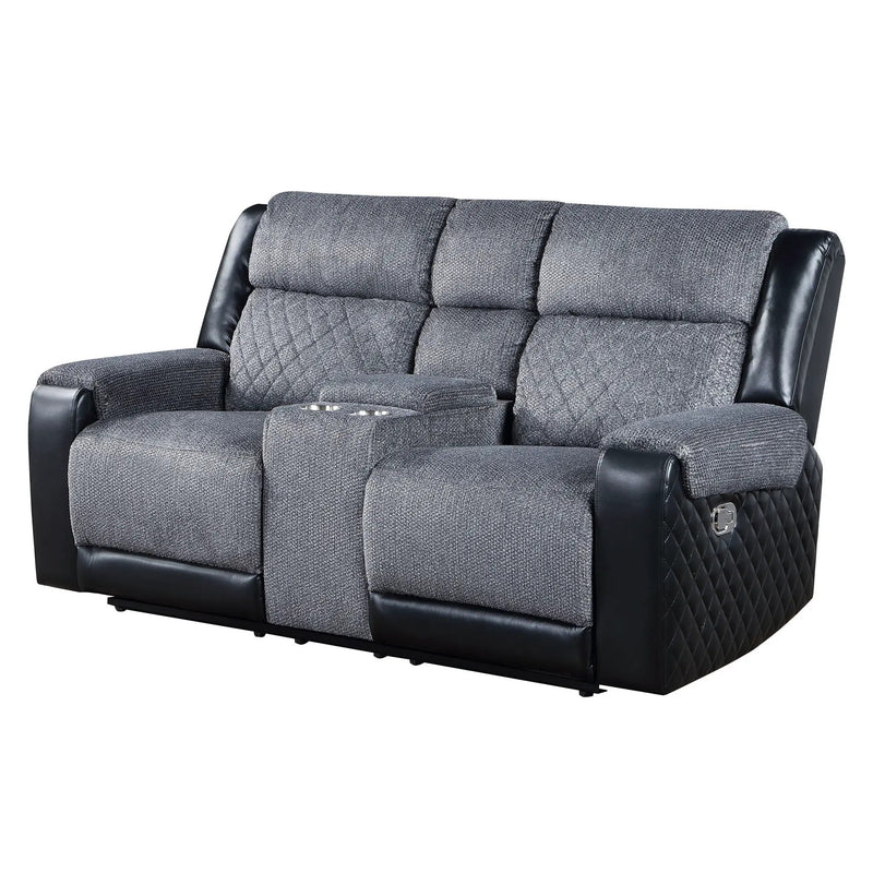 Alicia - Console Reclining Loveseat - Gray Black by Unique Piece Furniture