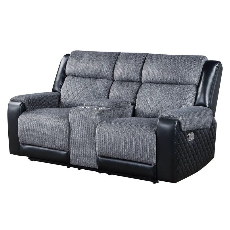 Alicia - Console Reclining Loveseat - Gray Black by HouseOfZazla