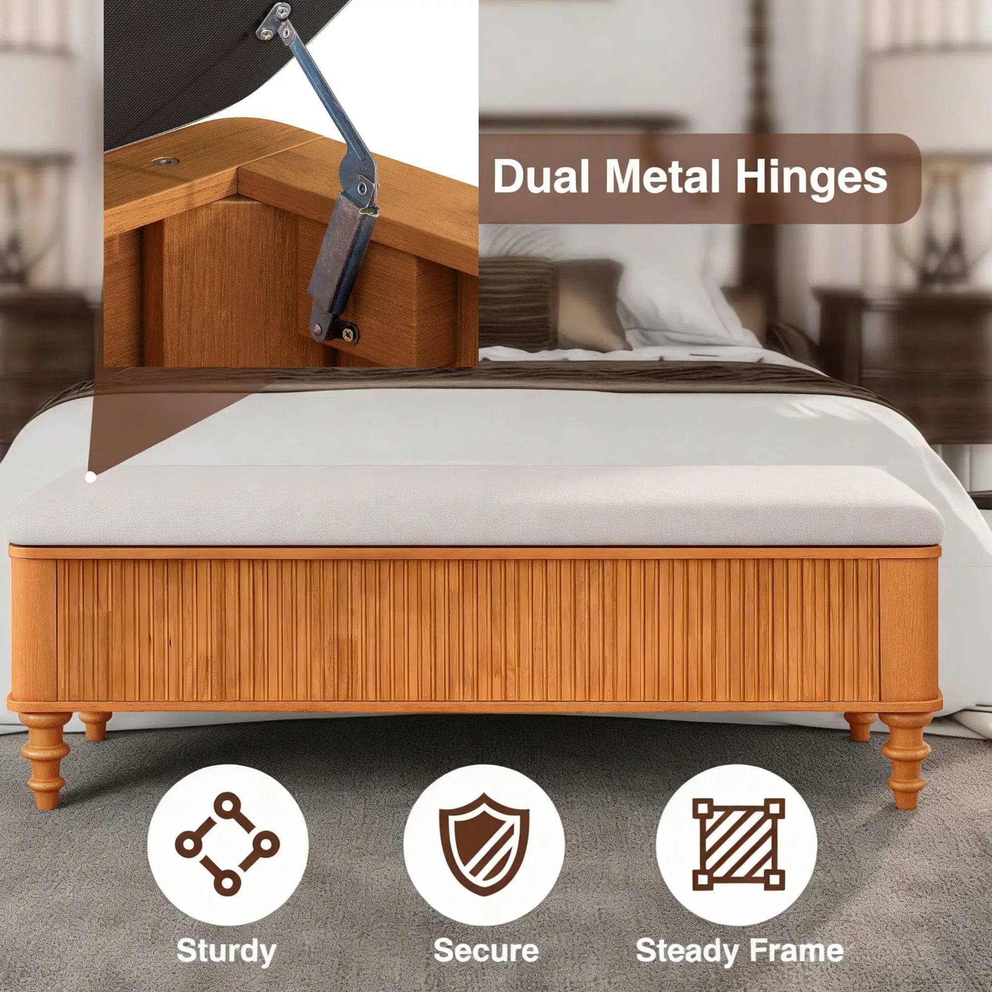 50.8-Inch Multi-Functional Storage Ottoman Bench by HouseOfZazla