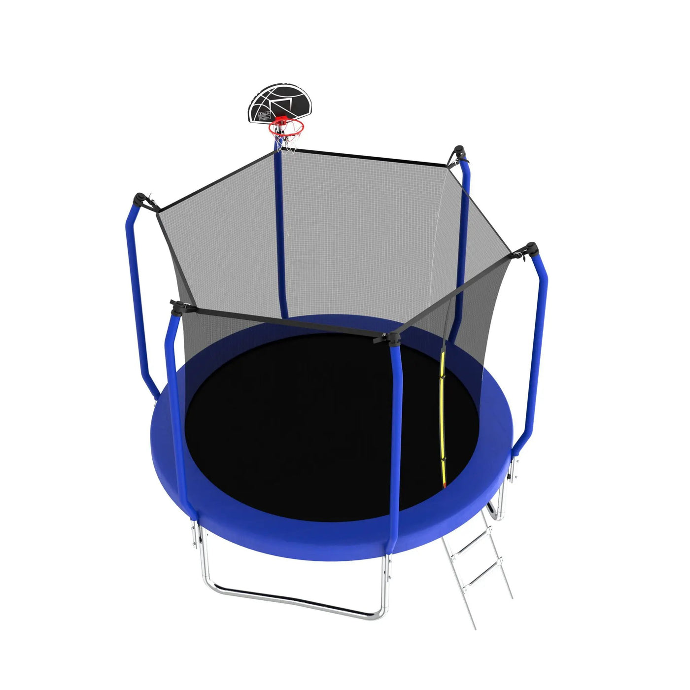 Trampoline With Basketball Hoop, Astm Approved Reinforced Type Outdoor Trampoline With Enclosure Net by HouseOfZazla