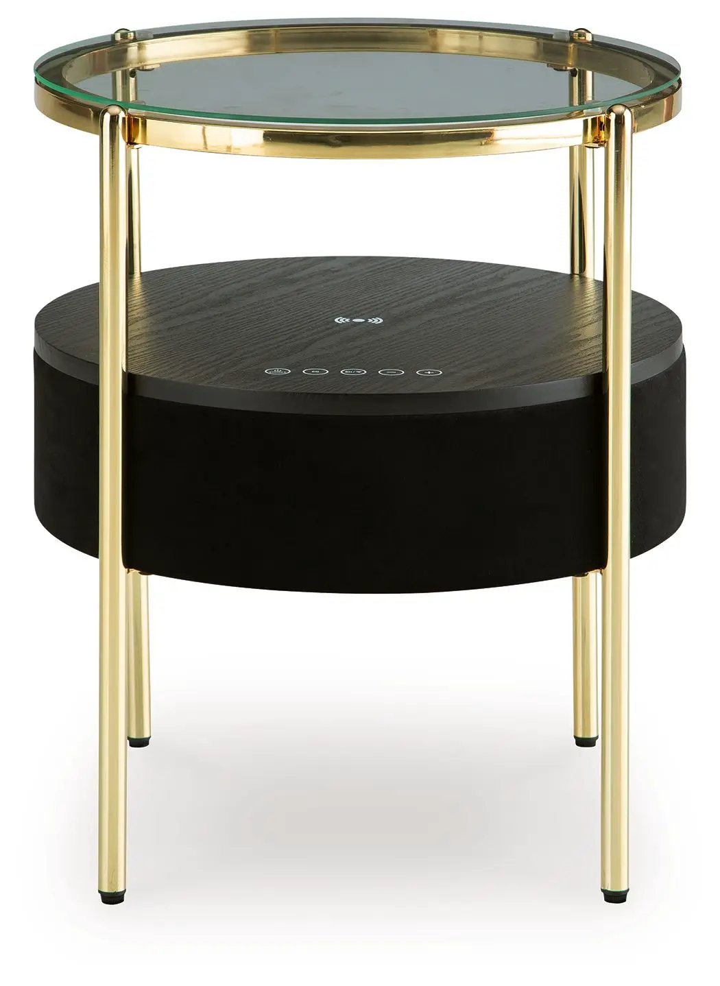Nedman - Accent Table With Speaker - Black / Gold Finish by Unique Piece Furniture