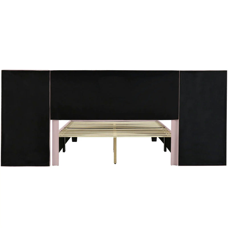 Upholstered Platform Bed With Big Headboard by Unique Piece Furniture
