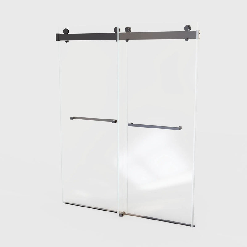 Frameless Double Sliding Soft-Close Shower Door, 3 / 8" (10Mm) Thick SGCC Tempered Glass Door, Matte by HouseOfZazla