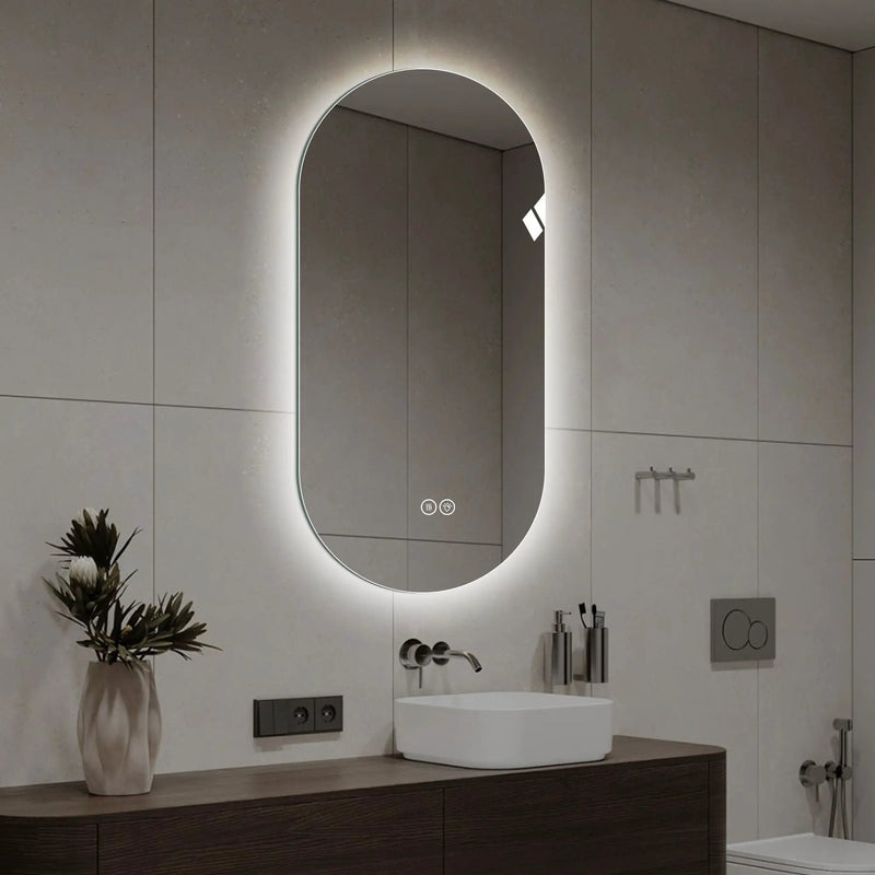 Smart Wall Mounted LED Touch Screen Mirror With Anti-Fog Function And Adjustable Lighting by HouseOfZazla