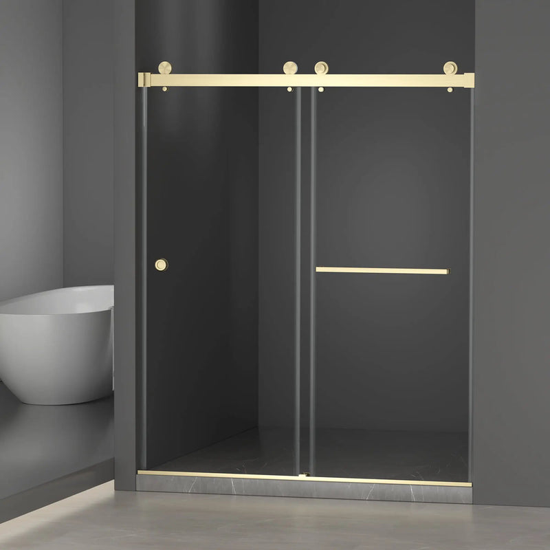 Frameless Shower Door with Double Sliding Design by HouseOfZazla