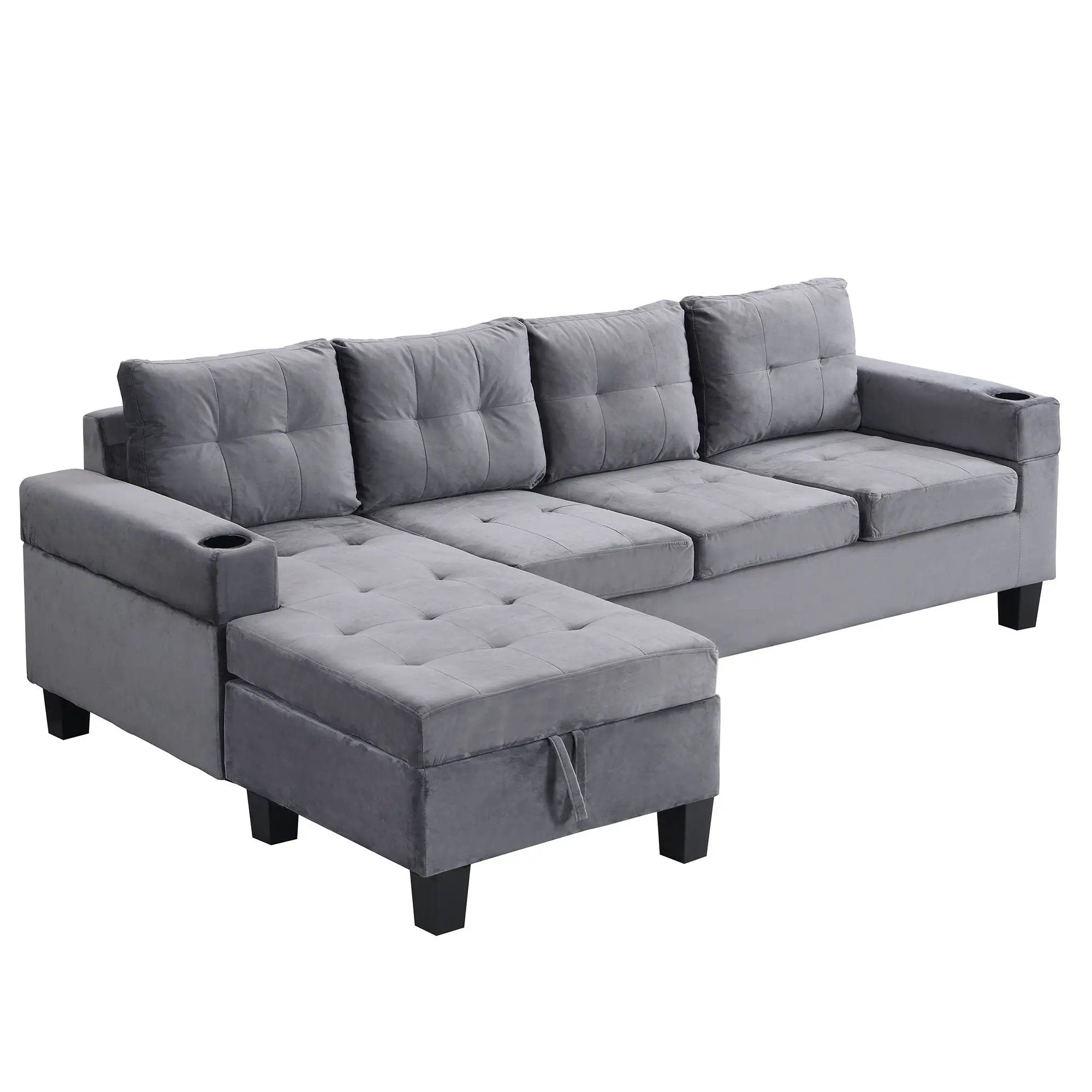Modern Sectional Sofa Set With L Shape Chaise Lounge And Storage by Unique Piece Furniture