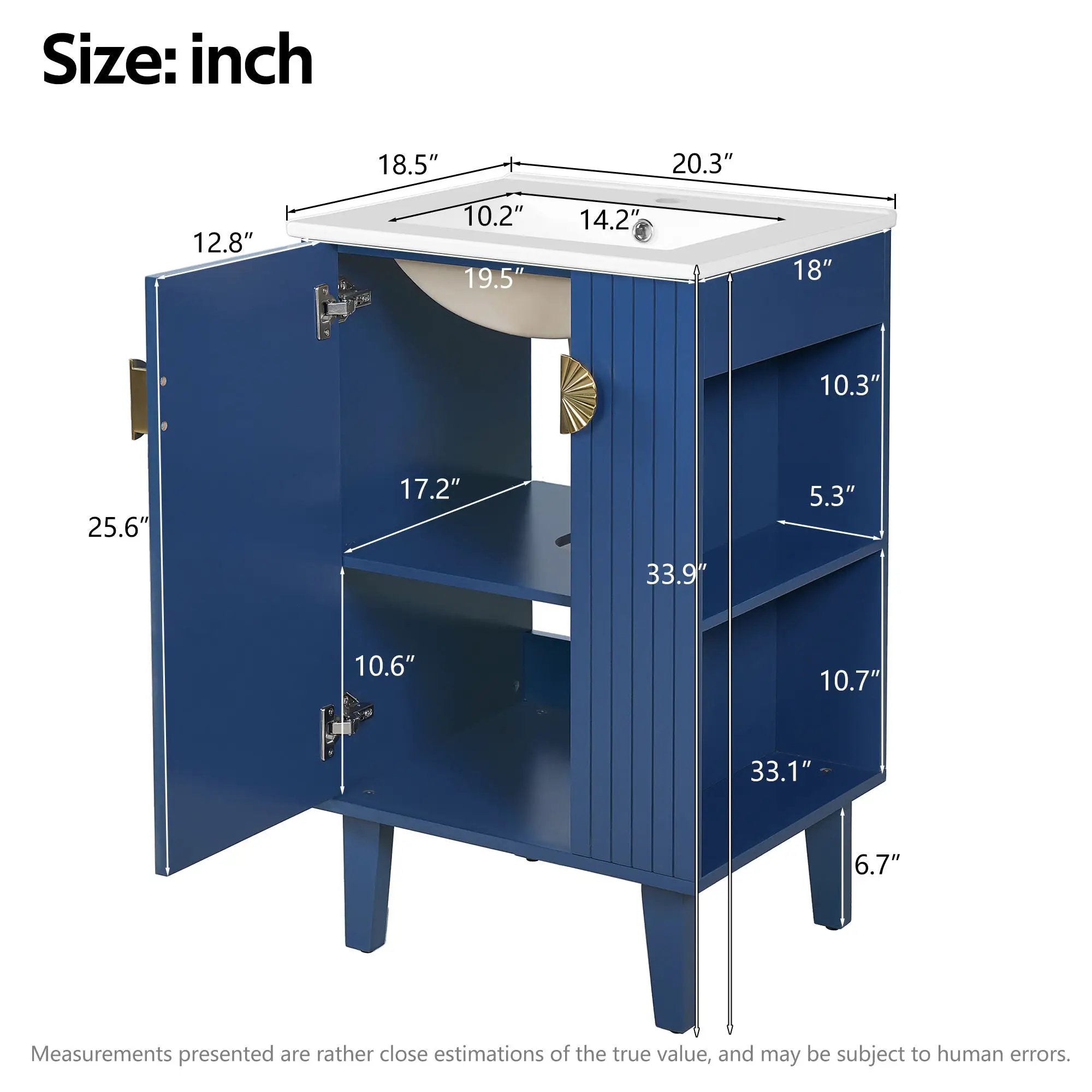 Bathroom Vanity With Sink, Soft-Close Door, Half-Moon Pulls by Unique Piece Furniture