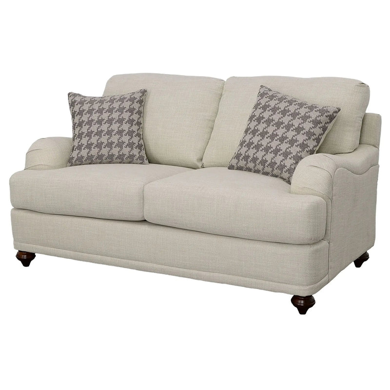 Brewster - Upholstered Loveseat With English Arms - Light Gray by HouseOfZazla