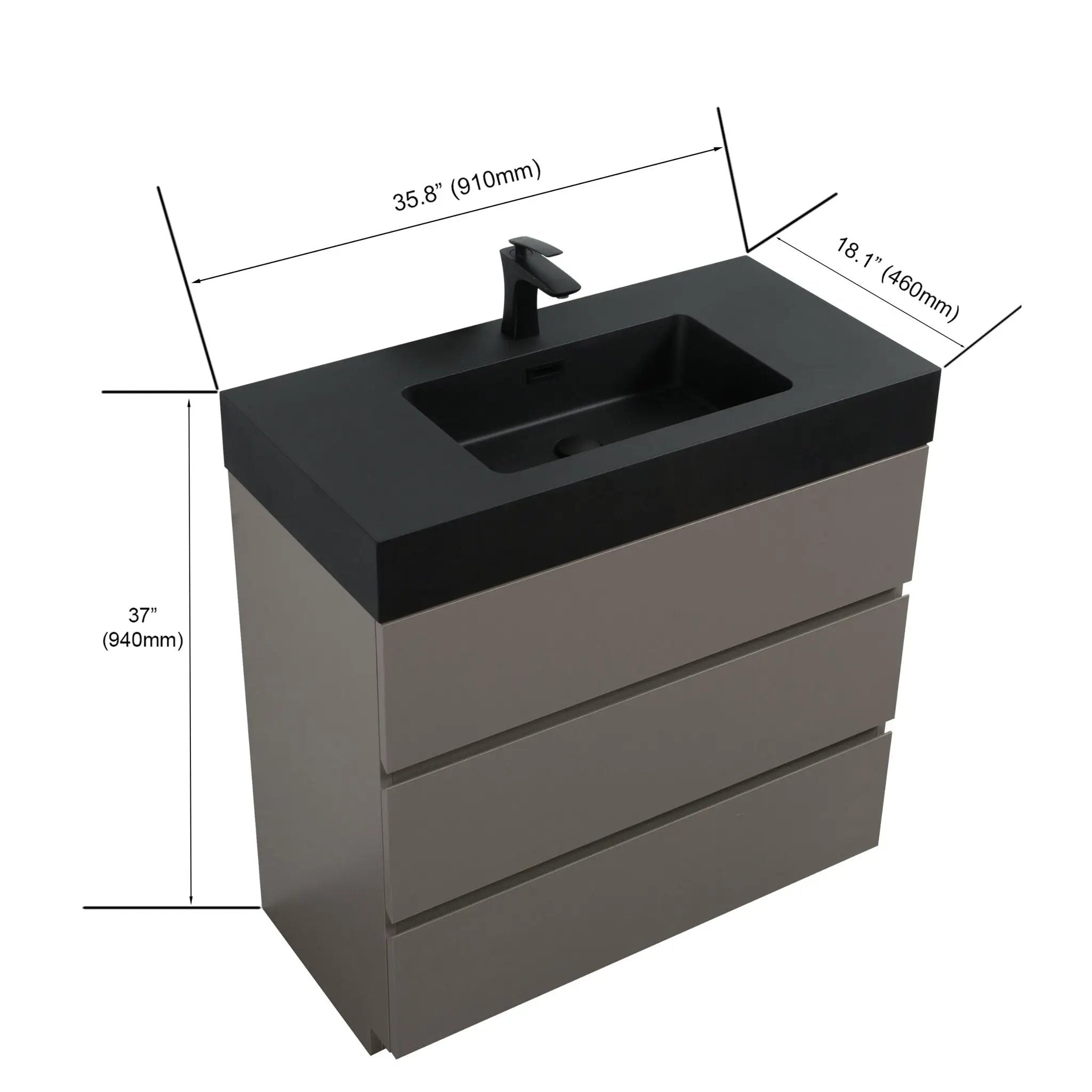 Alice - Bathroom Vanity With Sink, Large Storage Freestanding by Unique Piece Furniture