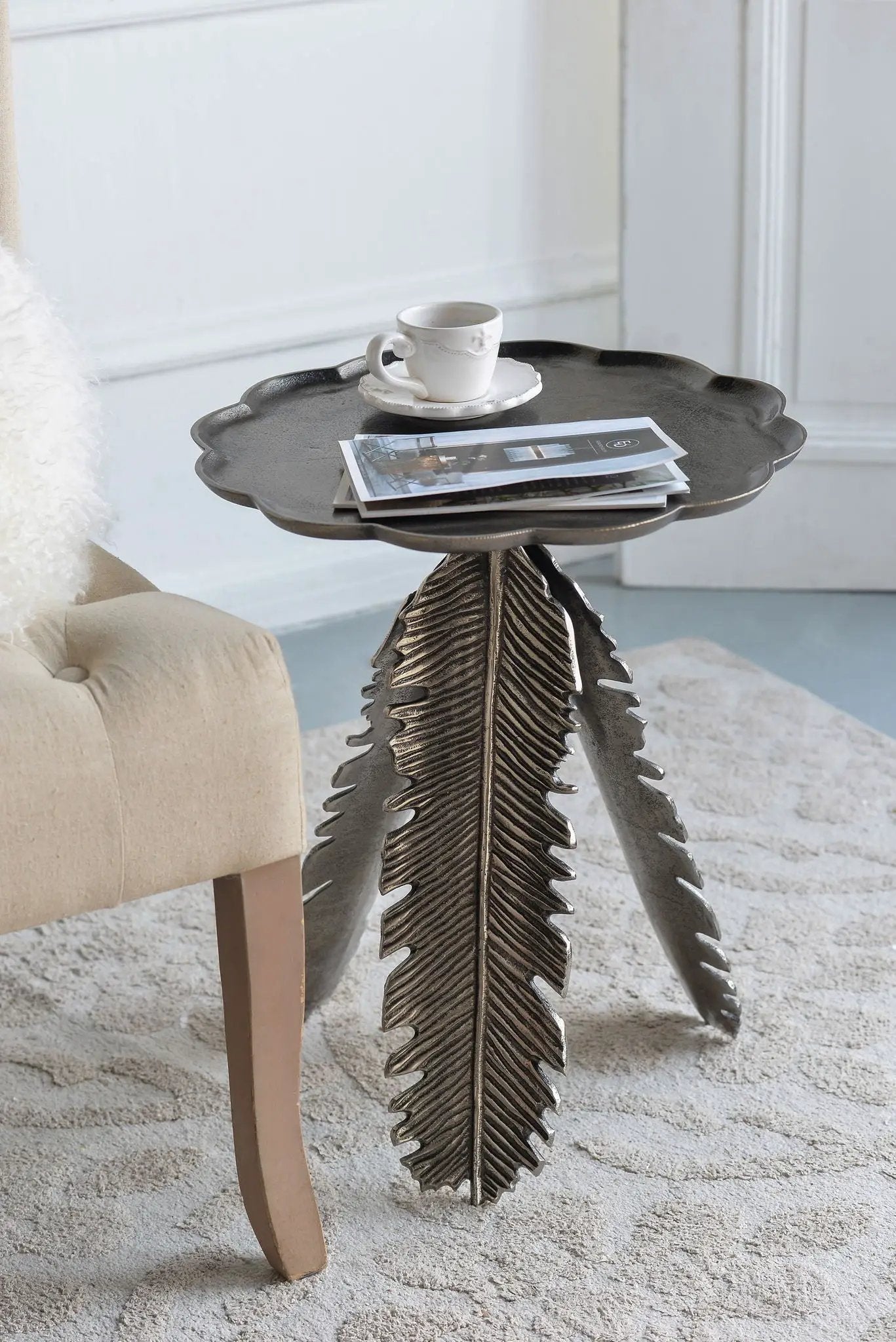 Leaf Side Table - Silver by Unique Piece Furniture