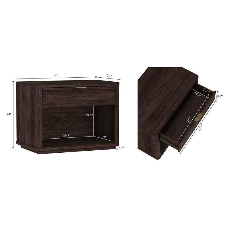 Evelyn - Nightstand With 1 Drawer And Open Shelf by HouseOfZazla
