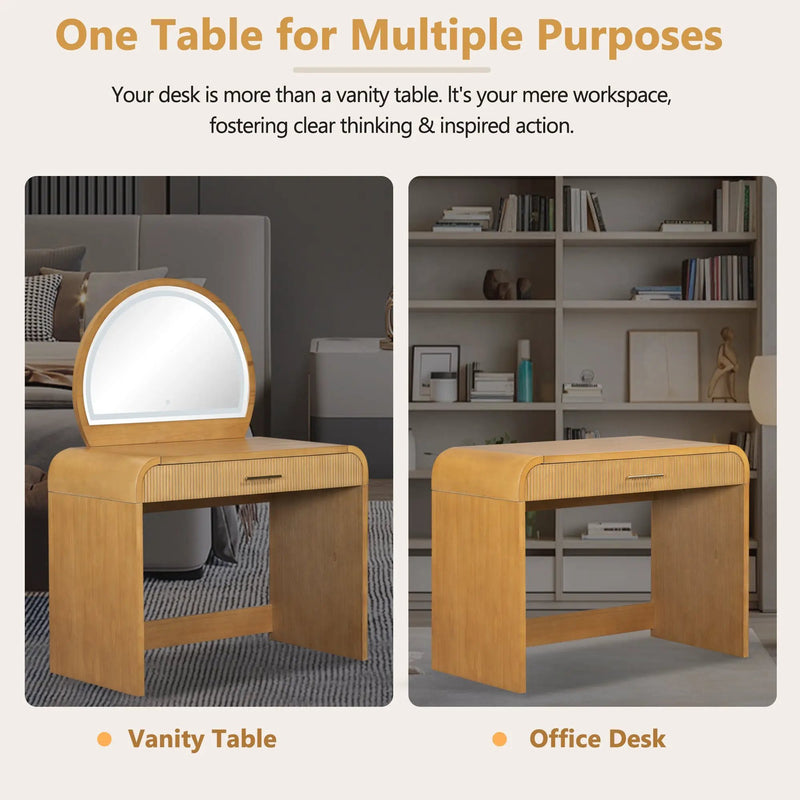 39" Makeup Vanity Table with Mirror Touch Screen Lighted Mirror by HouseOfZazla