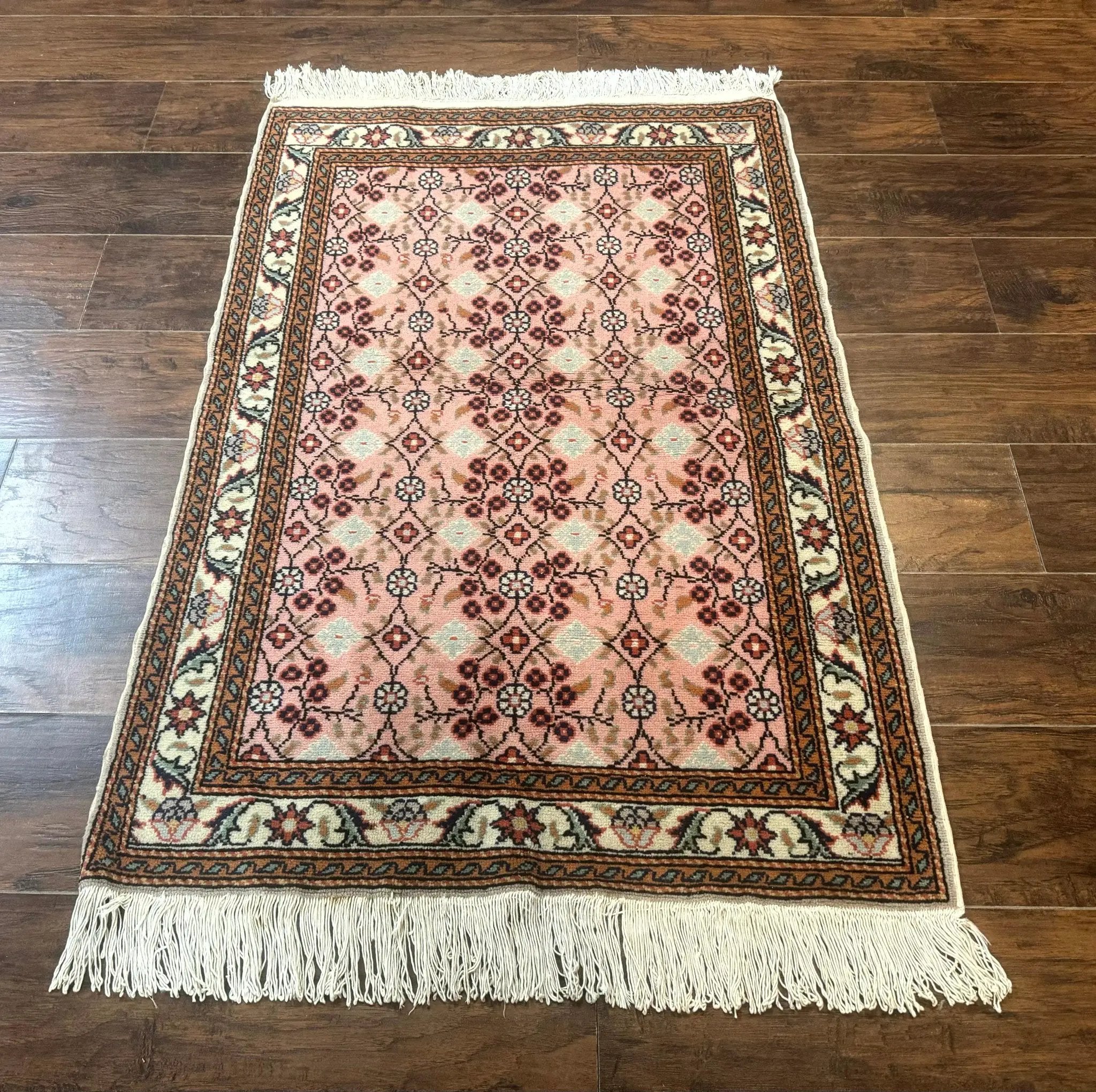 Turkish Sivas Rug 3x4, Pink, Handmade, Wool, Vintage by Jewel Rugs