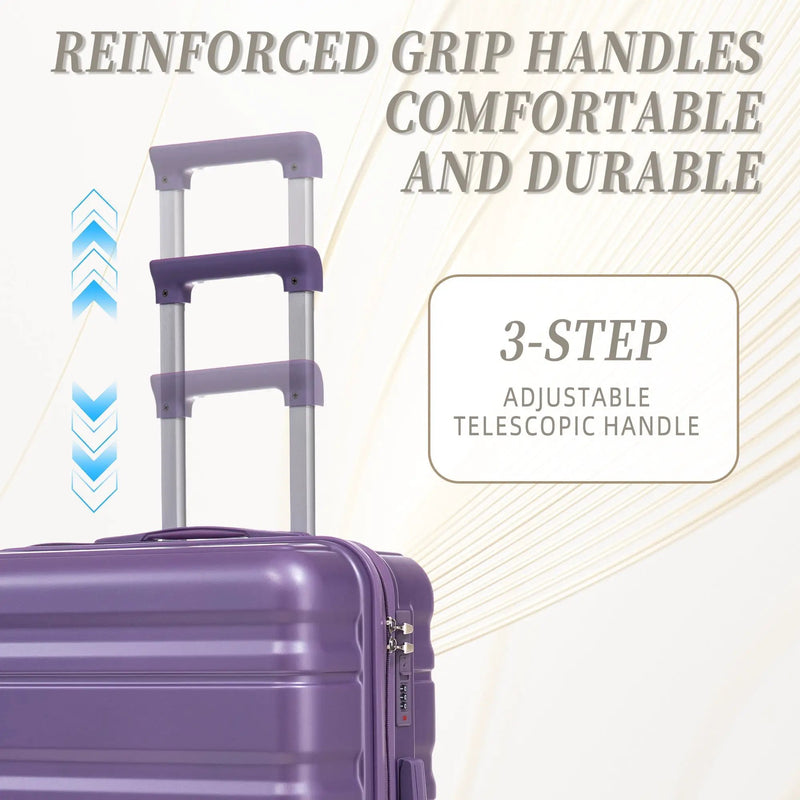 HIFINE Tourist 3-Piece ABS Spinner Wheel Luggage Set (Purple) by HouseOfZazla
