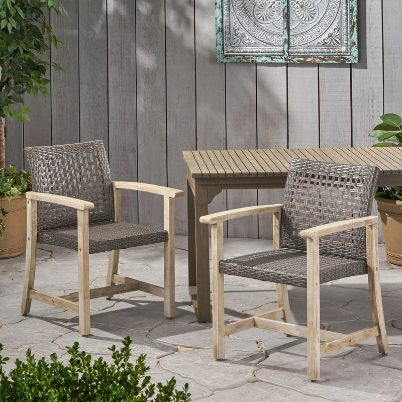 Outdoor Dining Chair Acacia Wood Frame (Set of 2) by HouseOfZazla