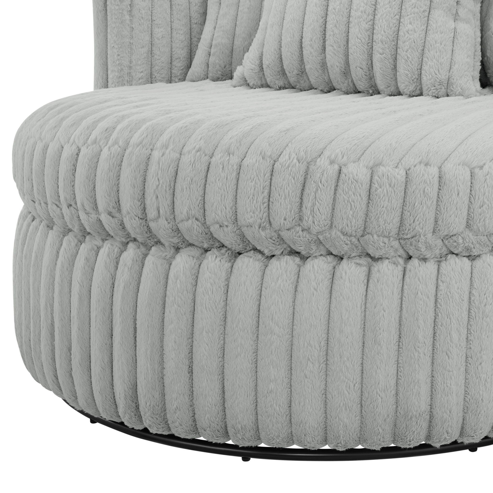 Mindy - Oversized Swivel Barrel Chair - Gray by HouseOfZazla