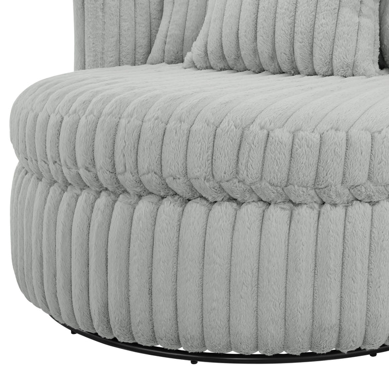 Mindy - Oversized Swivel Barrel Chair - Gray by HouseOfZazla