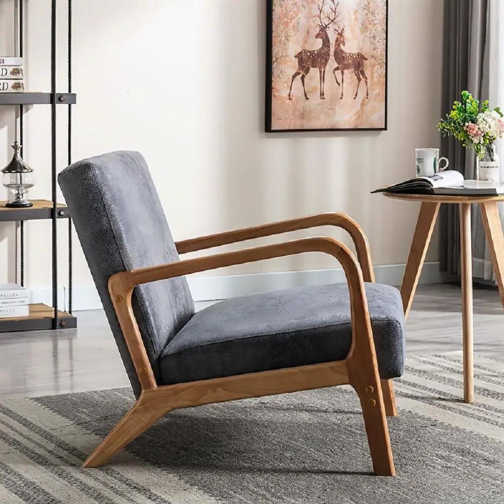 Classic Mid-Century Modern Accent Chairs, Open Framed Armchair With Cushioning by Unique Piece Furniture
