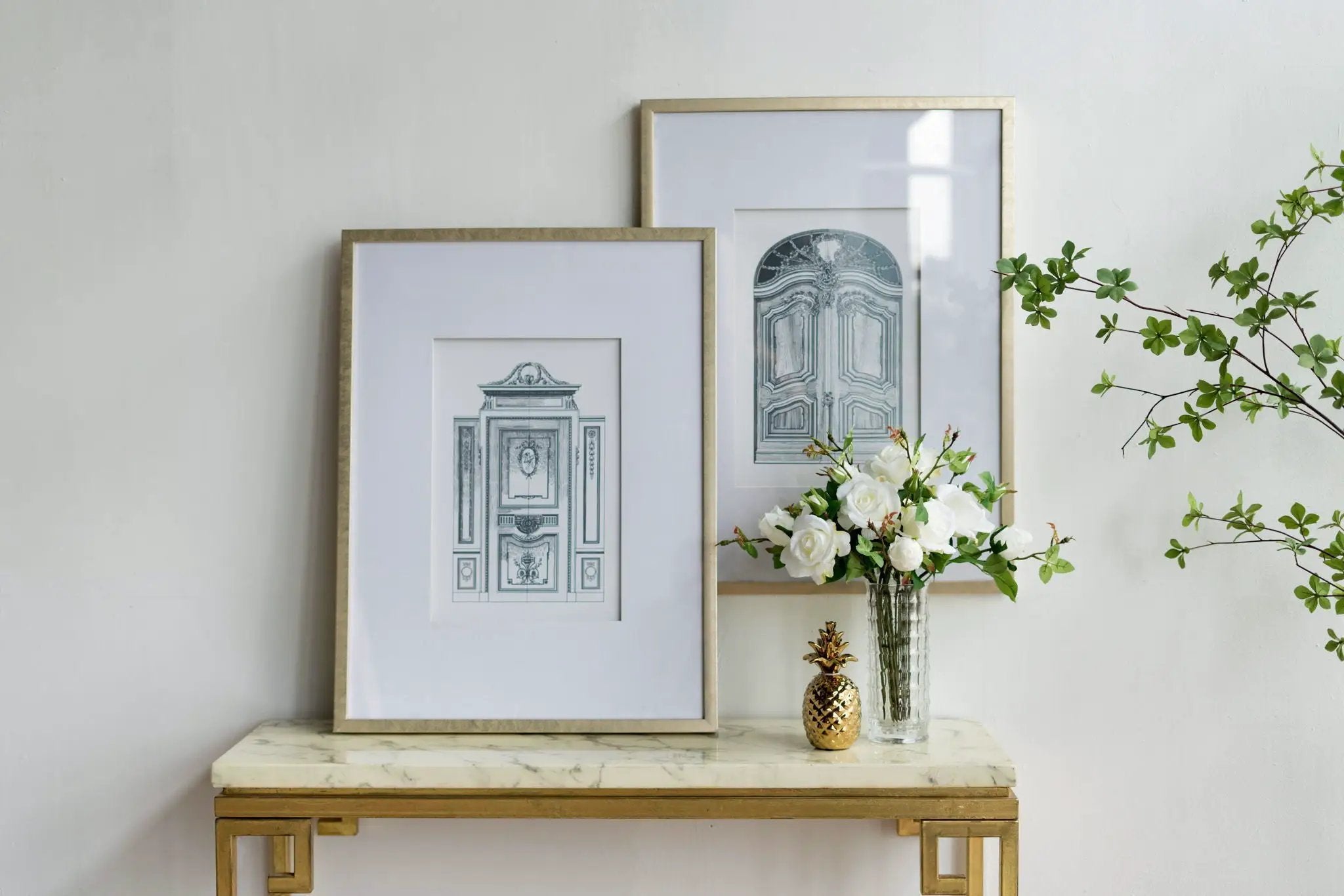 Fake Pencil Architectual Wall Art, Wall Decor Accent (Set of 2) - Silver by Unique Piece Furniture