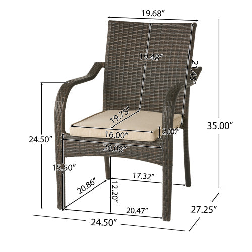 Outdoor Wicker Chairs, 56225.00CHRBRN KD, 4pcs by HouseOfZazla