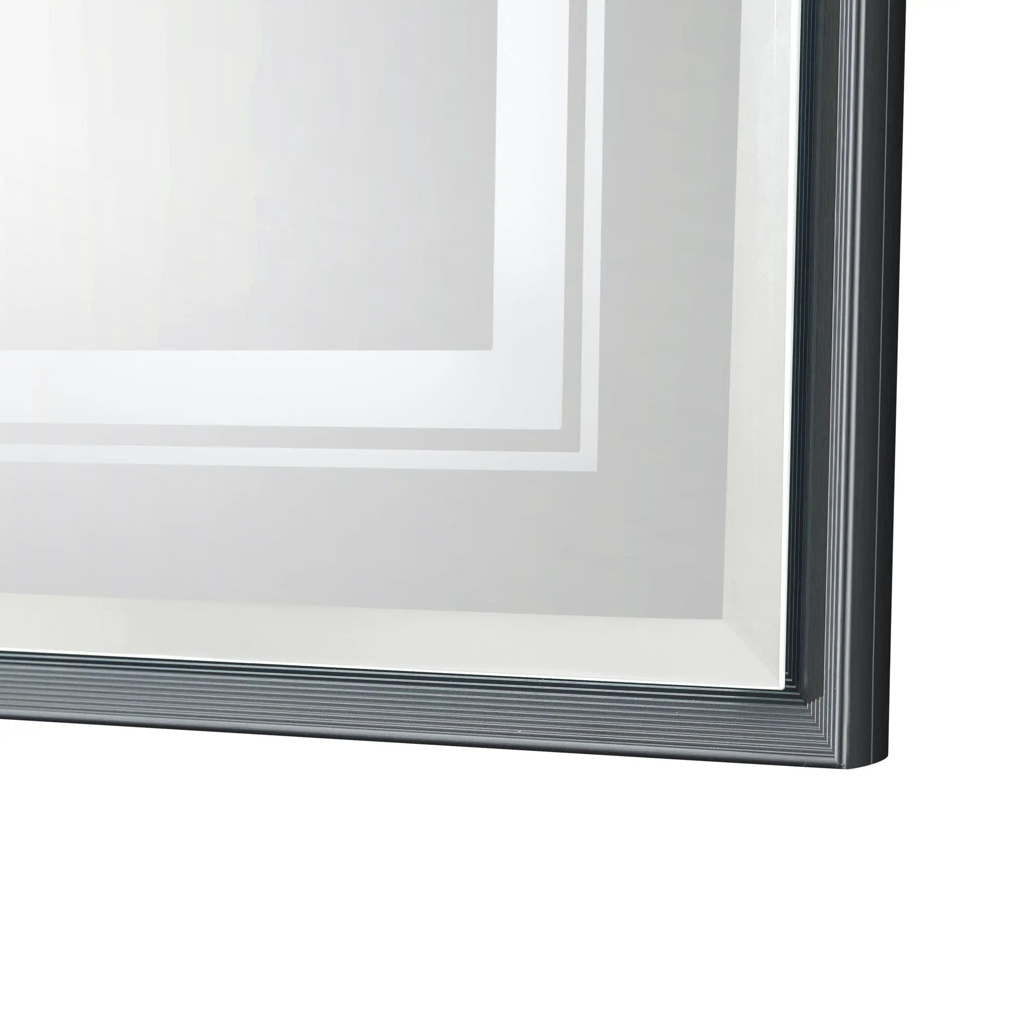 LED Bathroom Beveled Mirror, 3000 - 6000K Gradient Front And Backlit LED Mirror For Bathroom, 3 Colors Dimmable, Ip54 Enhanced Anti Fog by Unique Piece Furniture