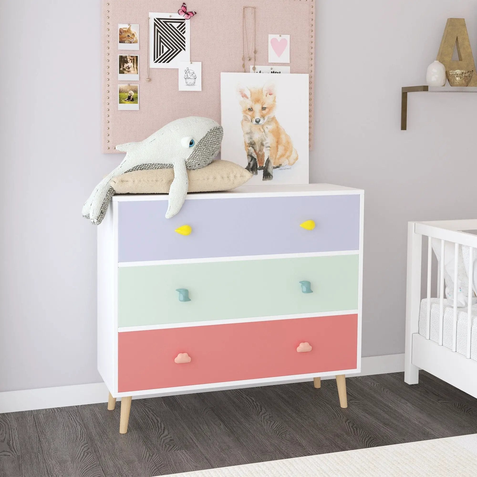 3 Drawer Dresser Storage Cabinet With Anti-Tip Safety by HouseOfZazla