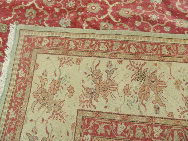 12' X 18' Palace Size Handmade Egyptian Wool Rug Carpet Soft Colors Red & Beige by Jewel Rugs